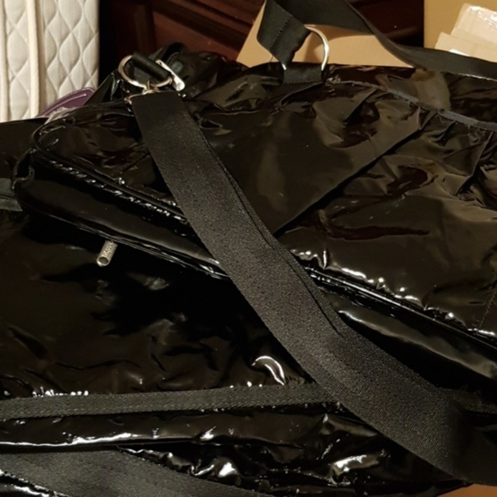 Lesportsac Black Patent Harper Bag NWOT